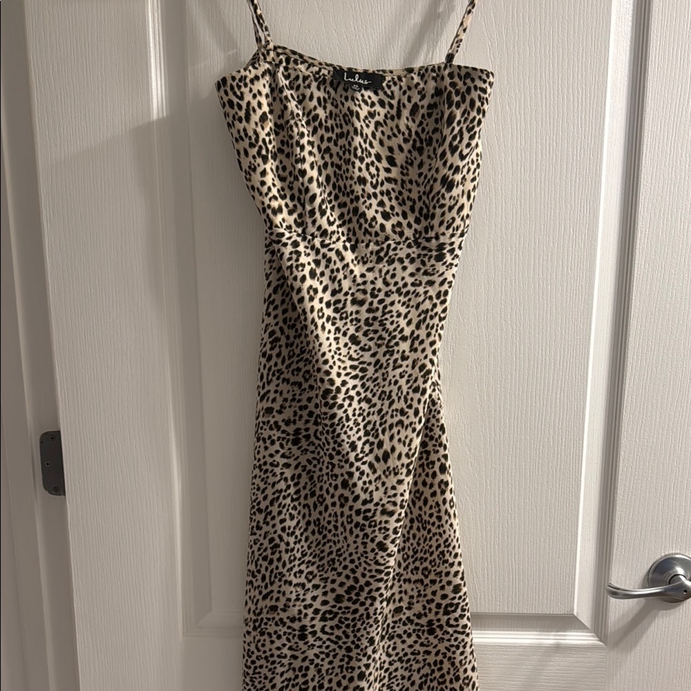 Leopard Print Spaghetti Strap Dress